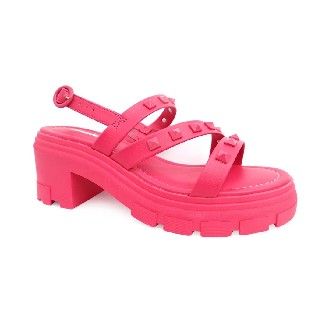 Sandália Moleca Salto Medio Tratorada 5476.105 Pink Gloss Sandália Moleca Salto Medio Tratorada 5476.105 Pink Gloss