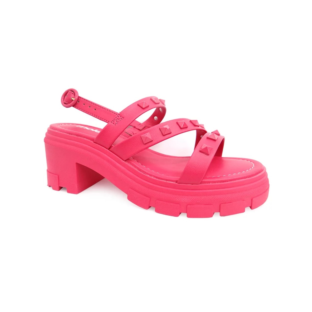 Sandália Moleca Salto Medio Tratorada 5476.105 Pink Gloss Sandália Moleca Salto Medio Tratorada 5476.105 Pink Gloss