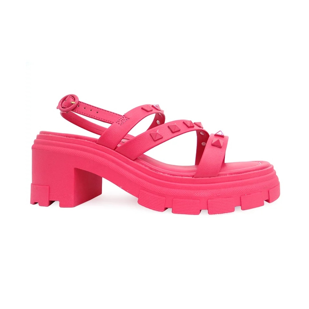 Sandália Moleca Salto Medio Tratorada 5476.105 Pink Gloss
