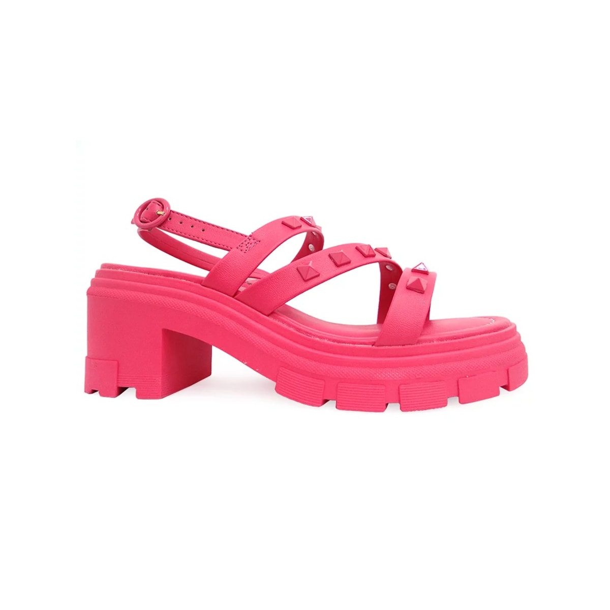 Sandália Moleca Salto Medio Tratorada 5476.105 Pink Gloss Sandália Moleca Salto Medio Tratorada 5476.105 Pink Gloss