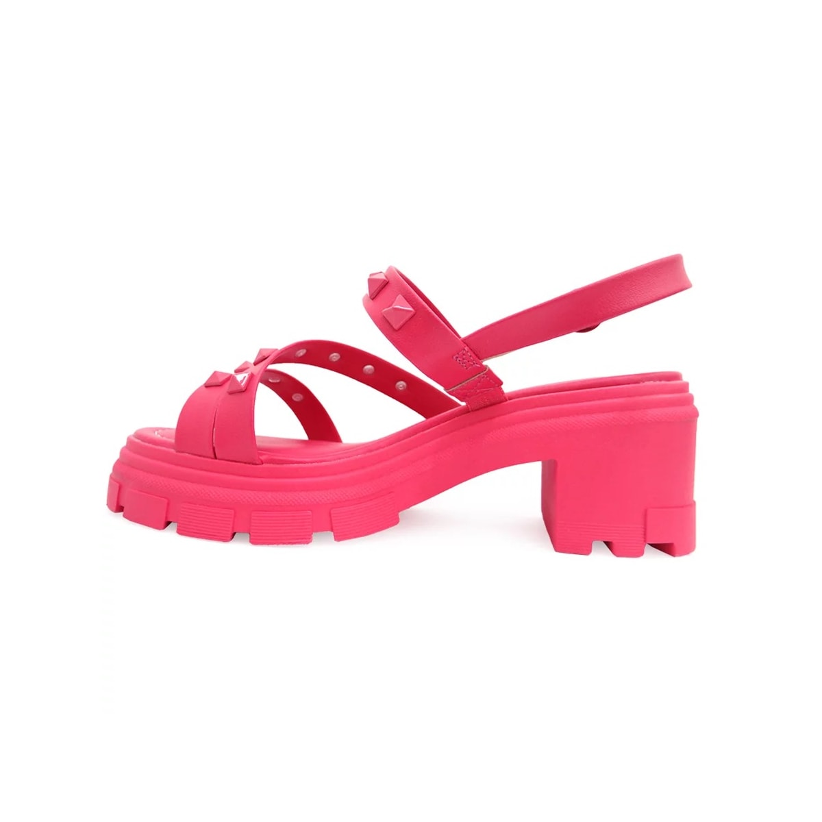 Sandália Moleca Salto Medio Tratorada 5476.105 Pink Gloss Sandália Moleca Salto Medio Tratorada 5476.105 Pink Gloss