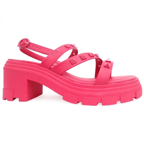 Detalhe - Sandália Moleca Salto Medio Tratorada 5476.105 Pink Gloss