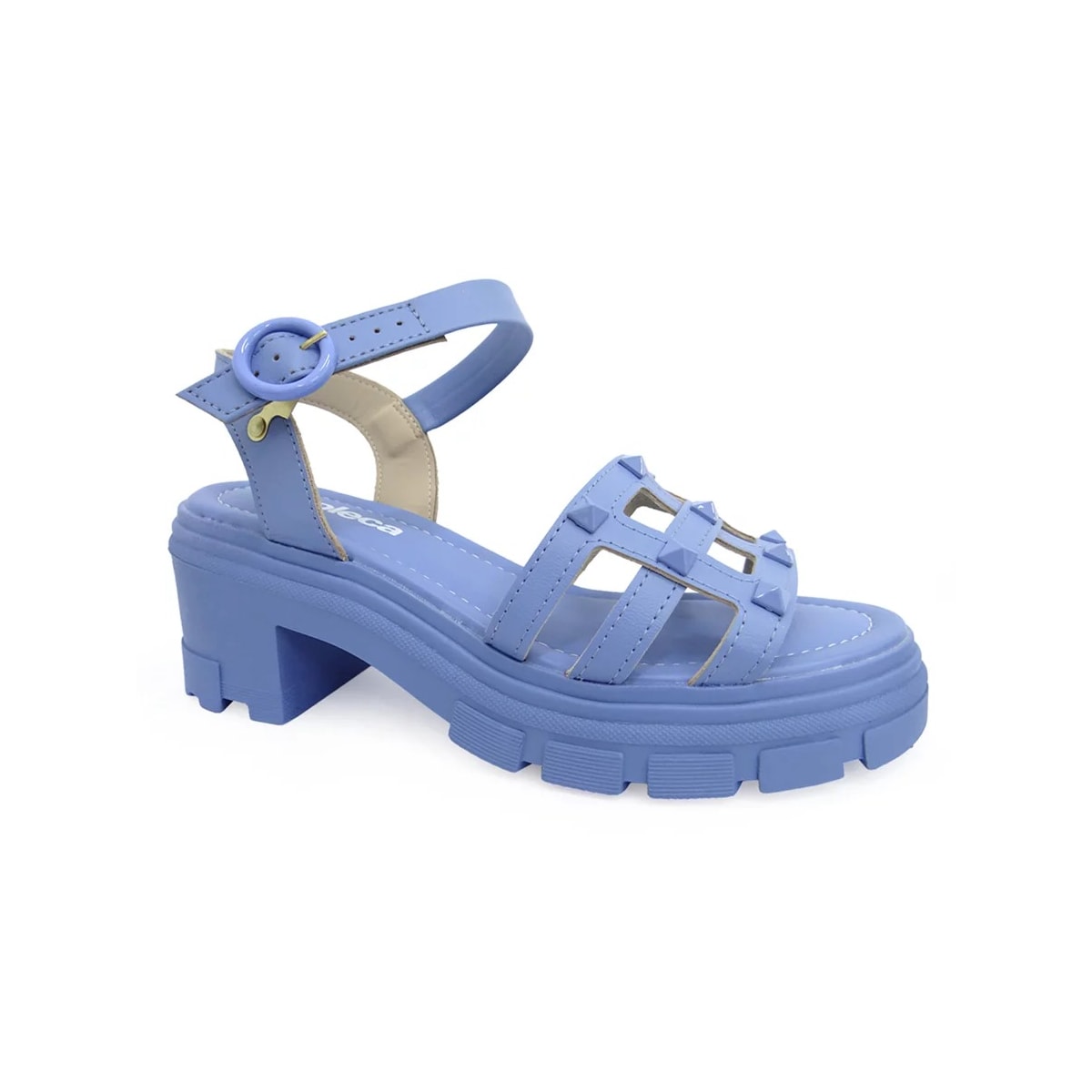 Sandália Moleca Salto Medio Tratorada 5476.106 Jeans Sandália Moleca Salto Medio Tratorada 5476.106 Jeans