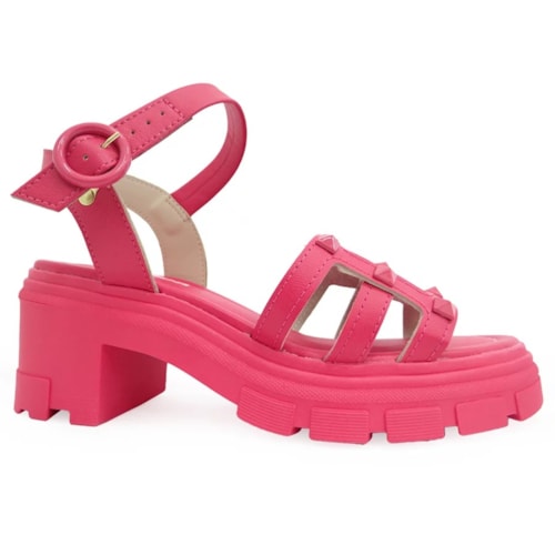 Detalhe - Sandália Moleca Salto Medio Tratorada 5476.106 Pink Gloss