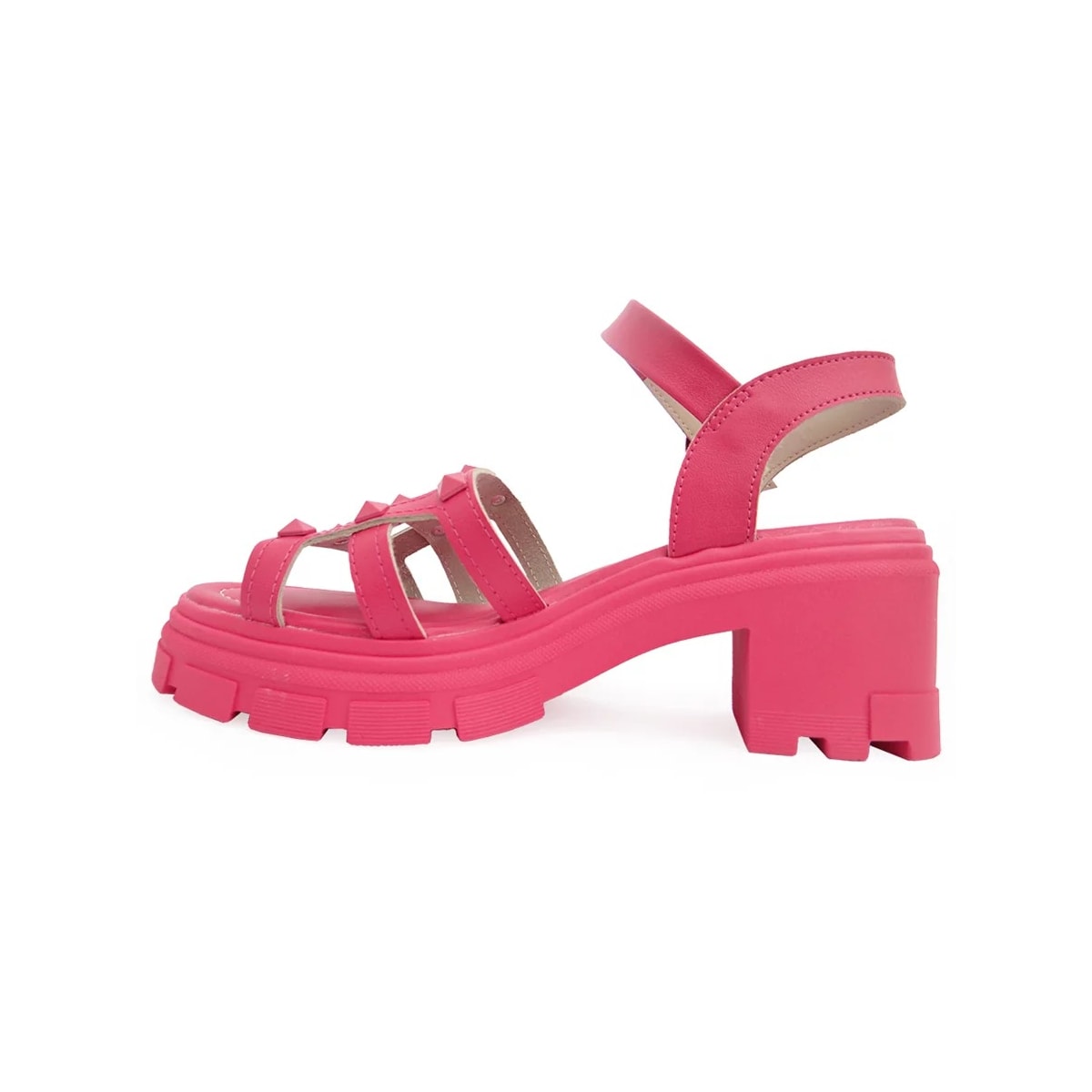 Sandália Moleca Salto Medio Tratorada 5476.106 Pink Gloss Sandália Moleca Salto Medio Tratorada 5476.106 Pink Gloss