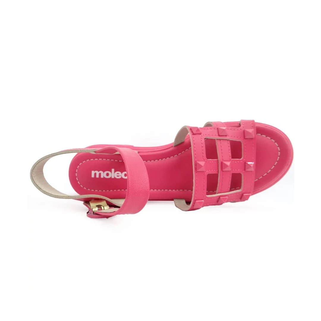 Sandália Moleca Salto Medio Tratorada 5476.106 Pink Gloss