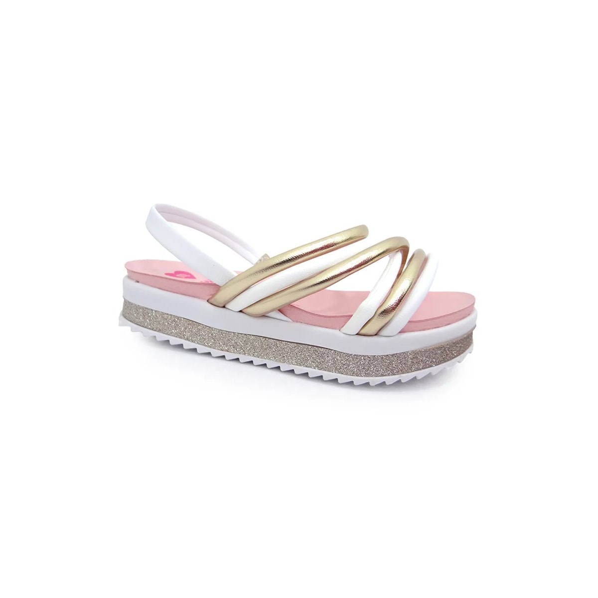 Sandália Molekinha Kids Menina 2305.1547 Branco/Dourado Sandália Molekinha Kids Menina 2305.1547 Branco/Dourado
