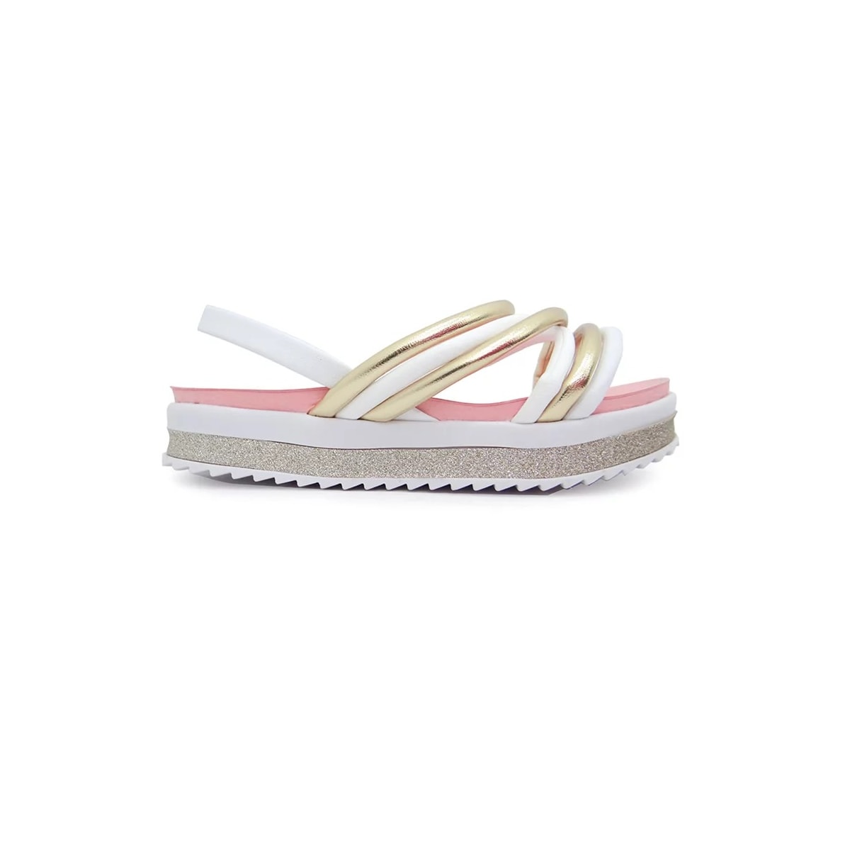 Sandália Molekinha Kids Menina 2305.1547 Branco/Dourado Sandália Molekinha Kids Menina 2305.1547 Branco/Dourado