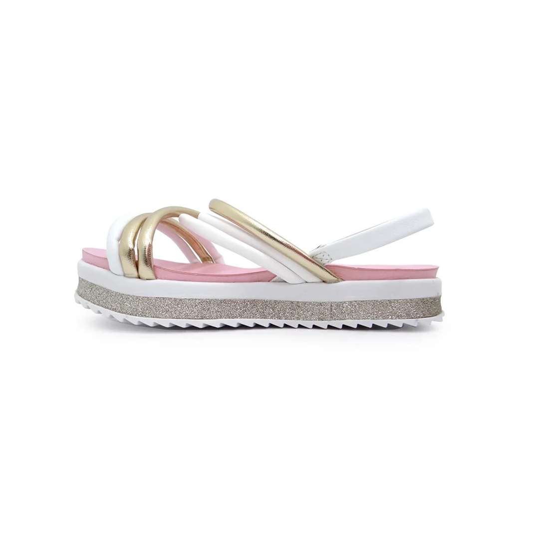Sandália Molekinha Kids Menina 2305.1547 Branco/Dourado