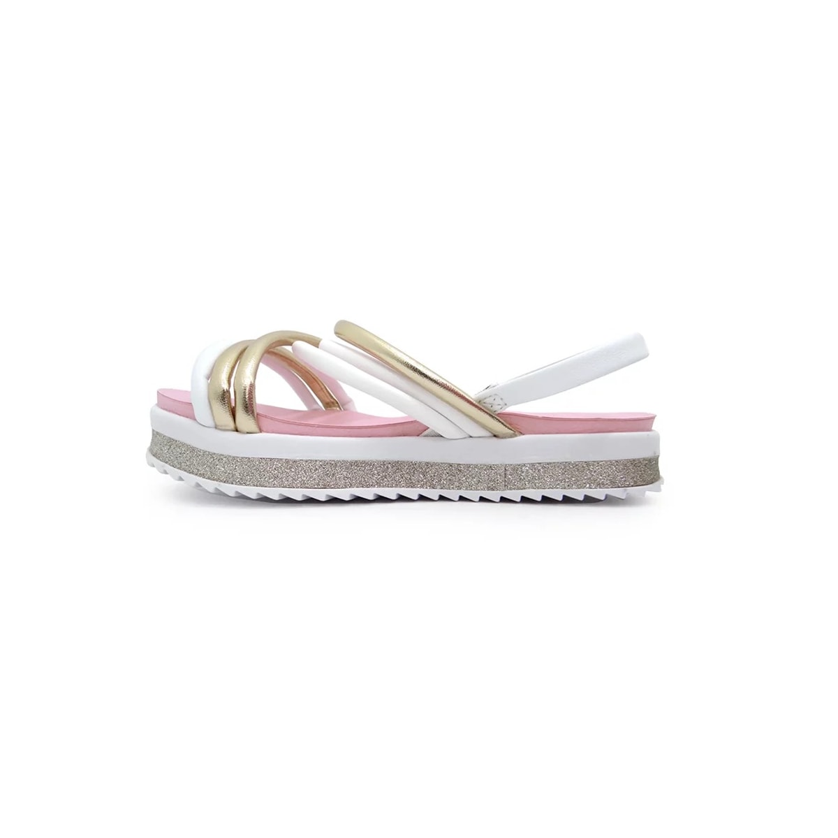 Sandália Molekinha Kids Menina 2305.1547 Branco/Dourado Sandália Molekinha Kids Menina 2305.1547 Branco/Dourado