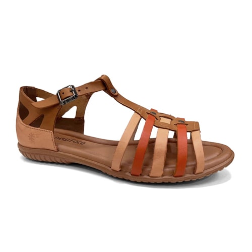 Sandália New Face Conforto Couro 31416 Mel New