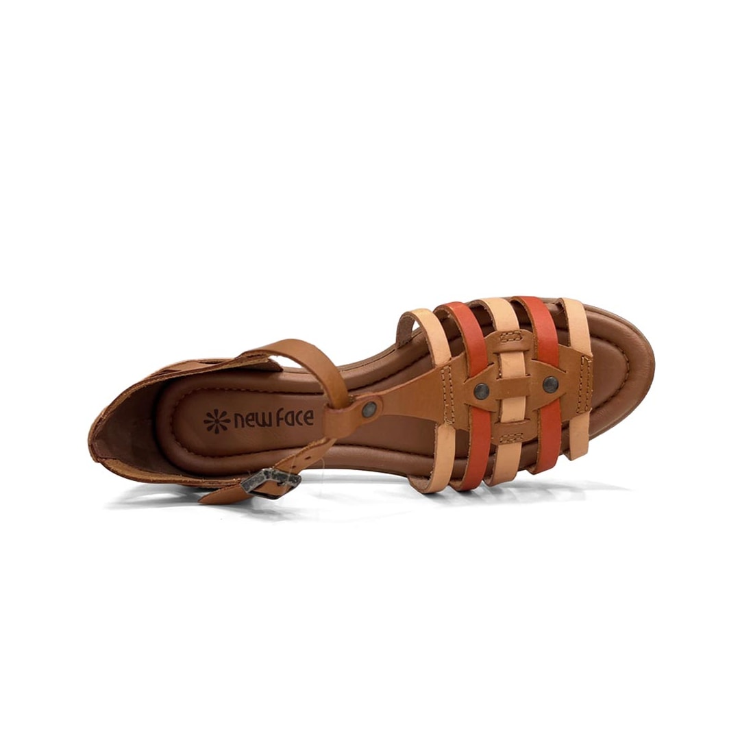 Sandália New Face Conforto Couro 31416 Mel New