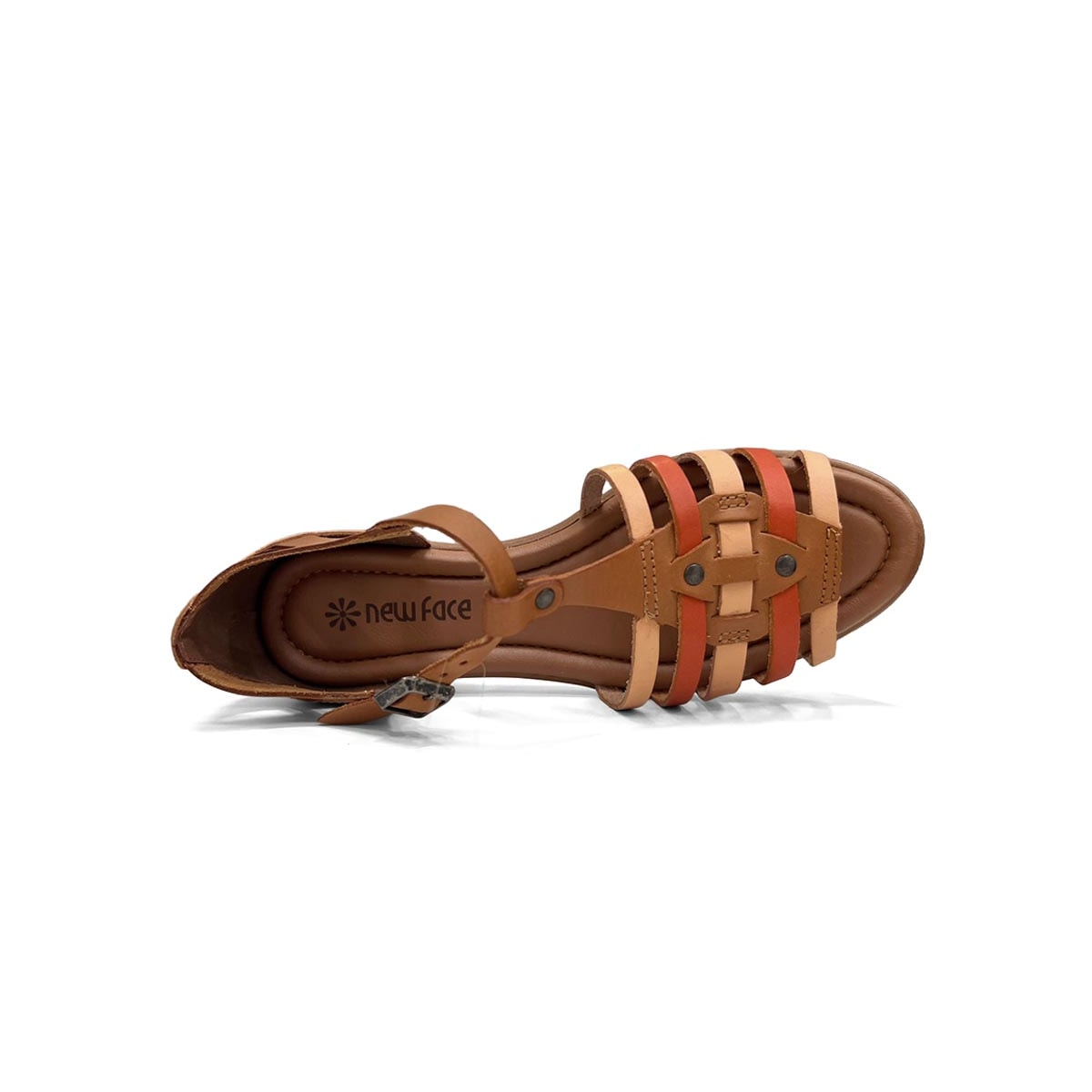 Sandália New Face Conforto Couro 31416 Mel New Sandália New Face Conforto Couro 31416 Mel New
