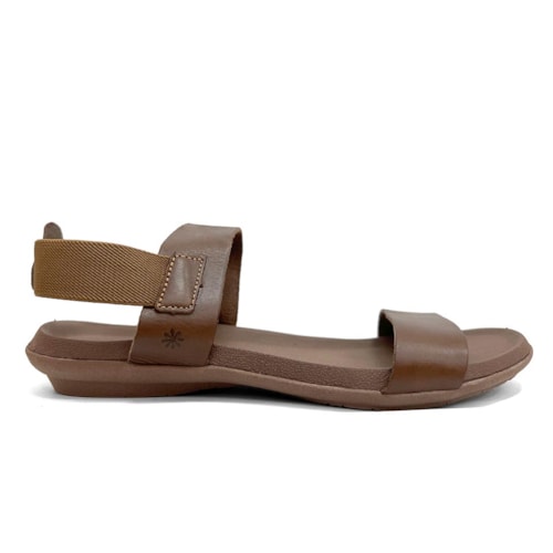 Detalhe - Sandália New Face Conforto De Couro 22721 Marrom