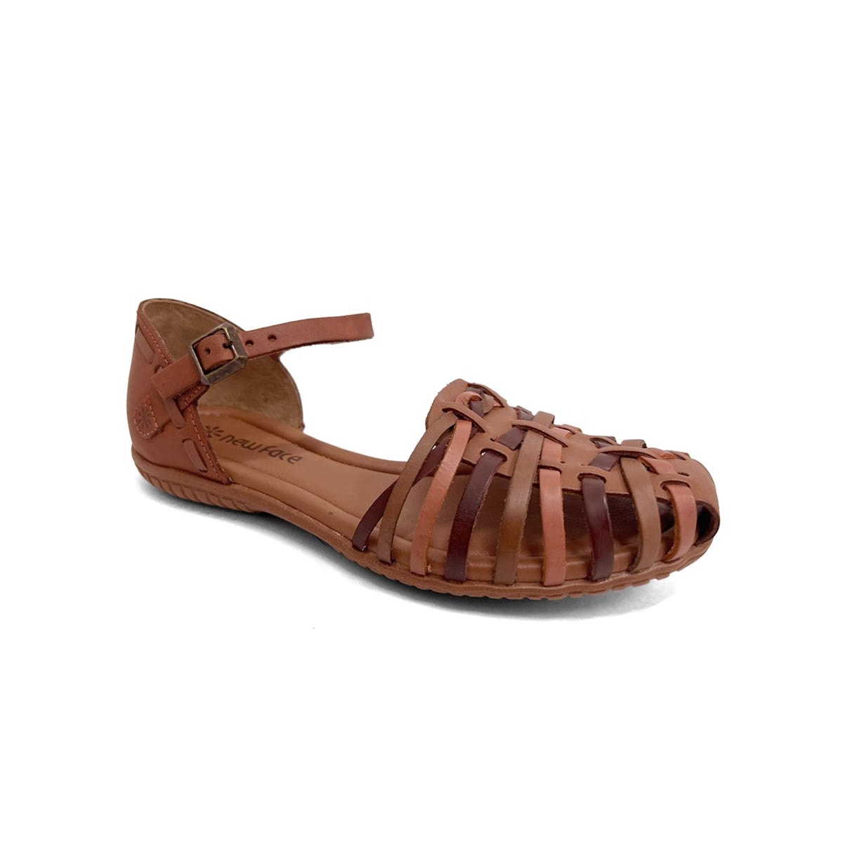 Sandália New Face Conforto De Couro 31401 Damasco Color