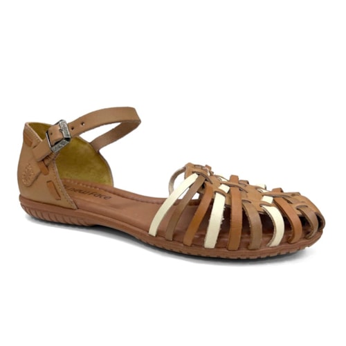 Sandália New Face Conforto De Couro 31401 Nuts