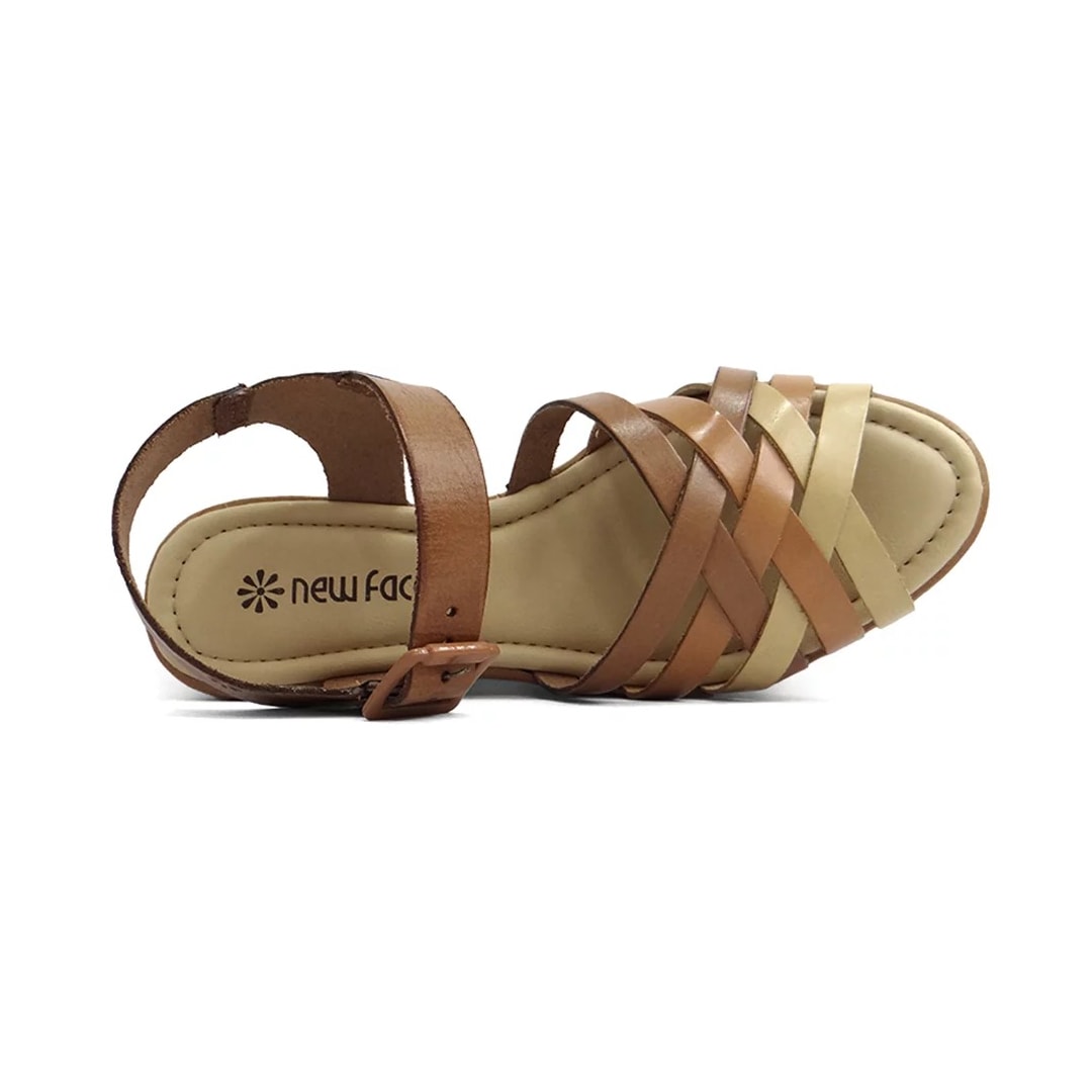 Sandália New Face Conforto De Couro 31413 Ostra New Color Sandália New Face Conforto De Couro 31413 Ostra New Color