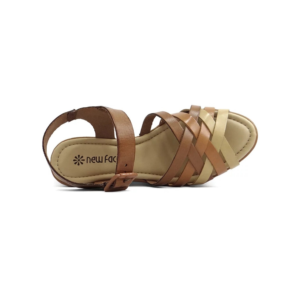 Sandália New Face Conforto De Couro 31413 Ostra New Color Sandália New Face Conforto De Couro 31413 Ostra New Color