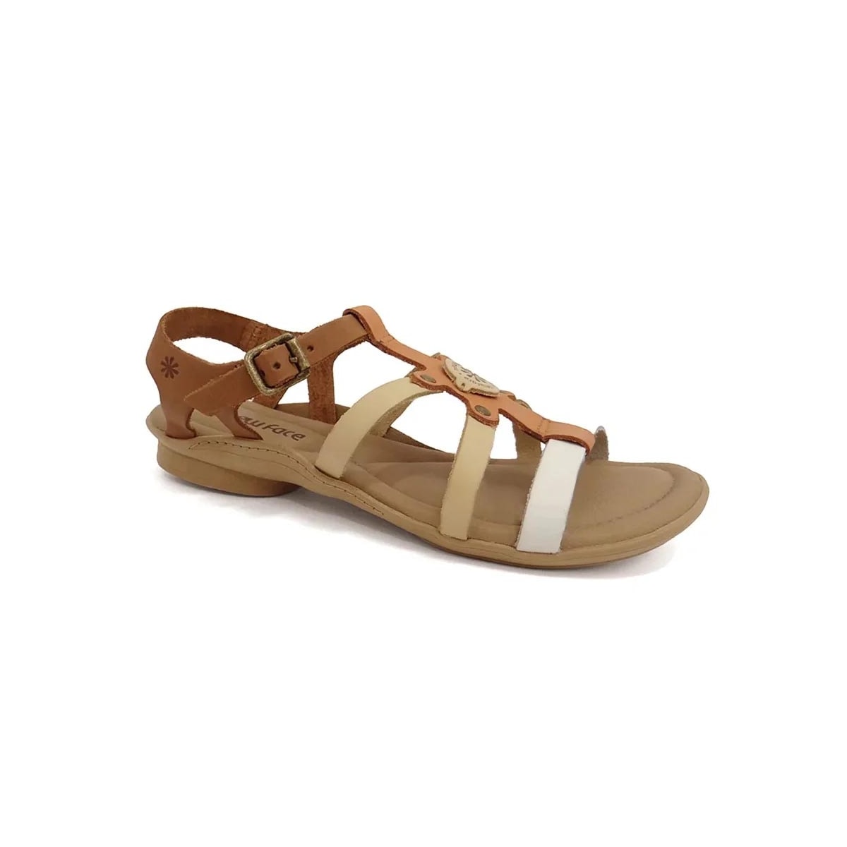 Sandália New Face Conforto de Couro 37329 Coco New Mix Sandália New Face Conforto de Couro 37329 Coco New Mix