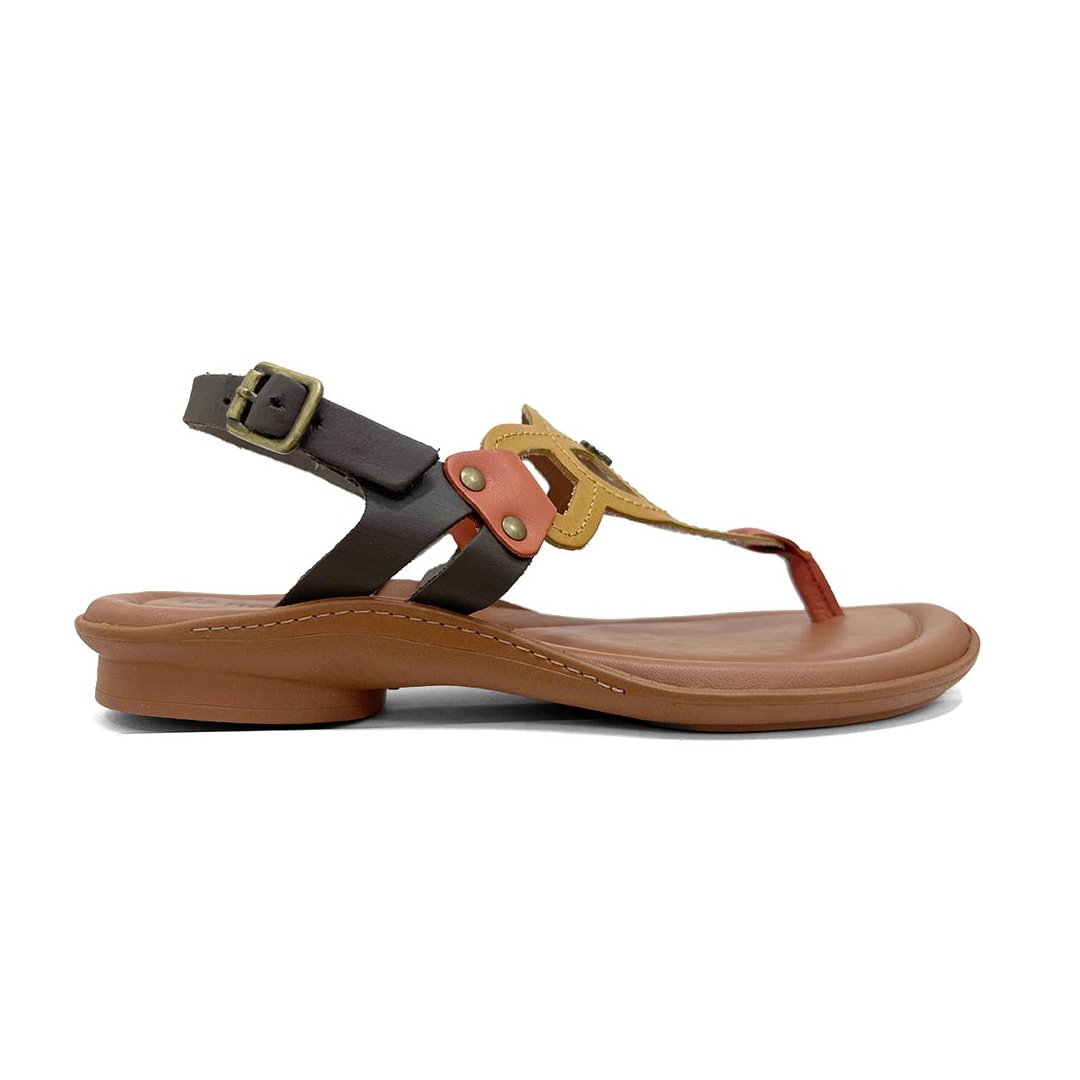 Sandalia New Face Conforto de Couro 37338 Cacau