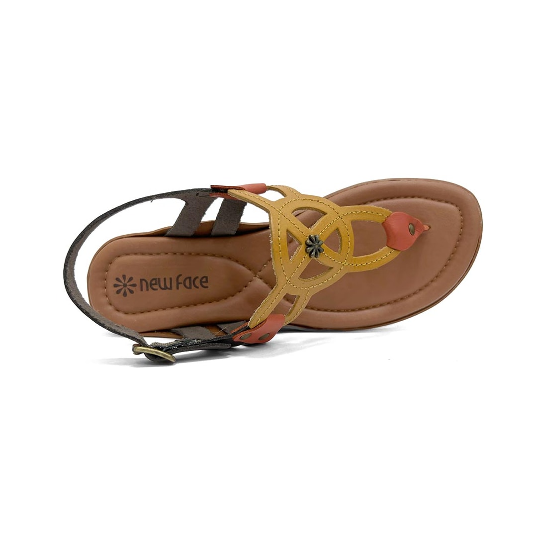 Sandalia New Face Conforto de Couro 37338 Cacau