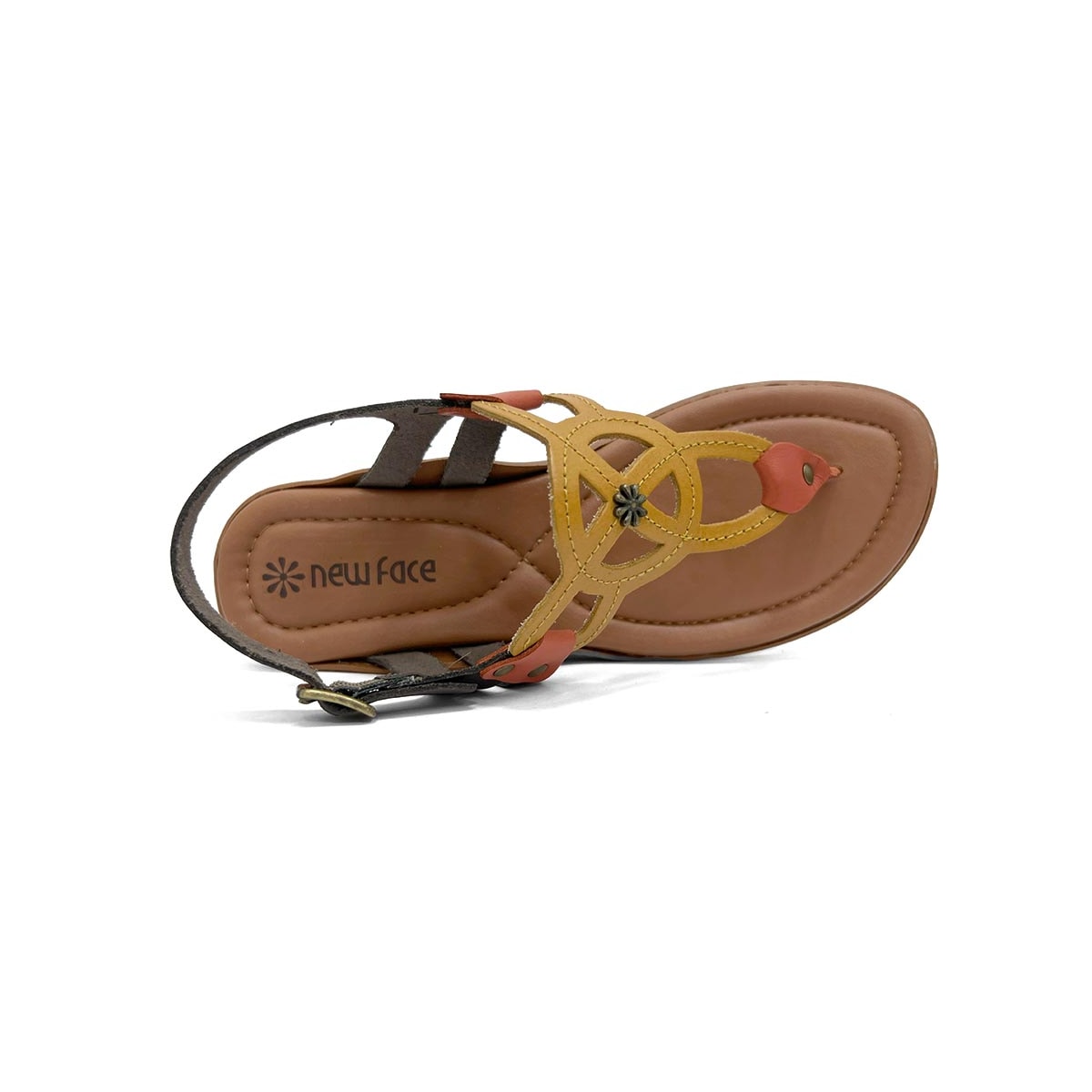 Sandalia New Face Conforto de Couro 37338 Cacau