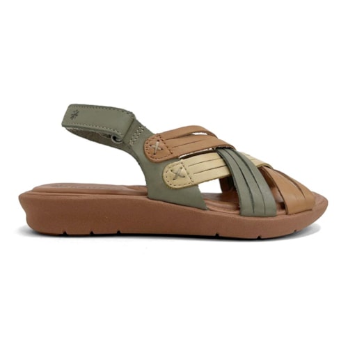 Detalhe - Sandália New Face Conforto De Couro 39508 Nuts