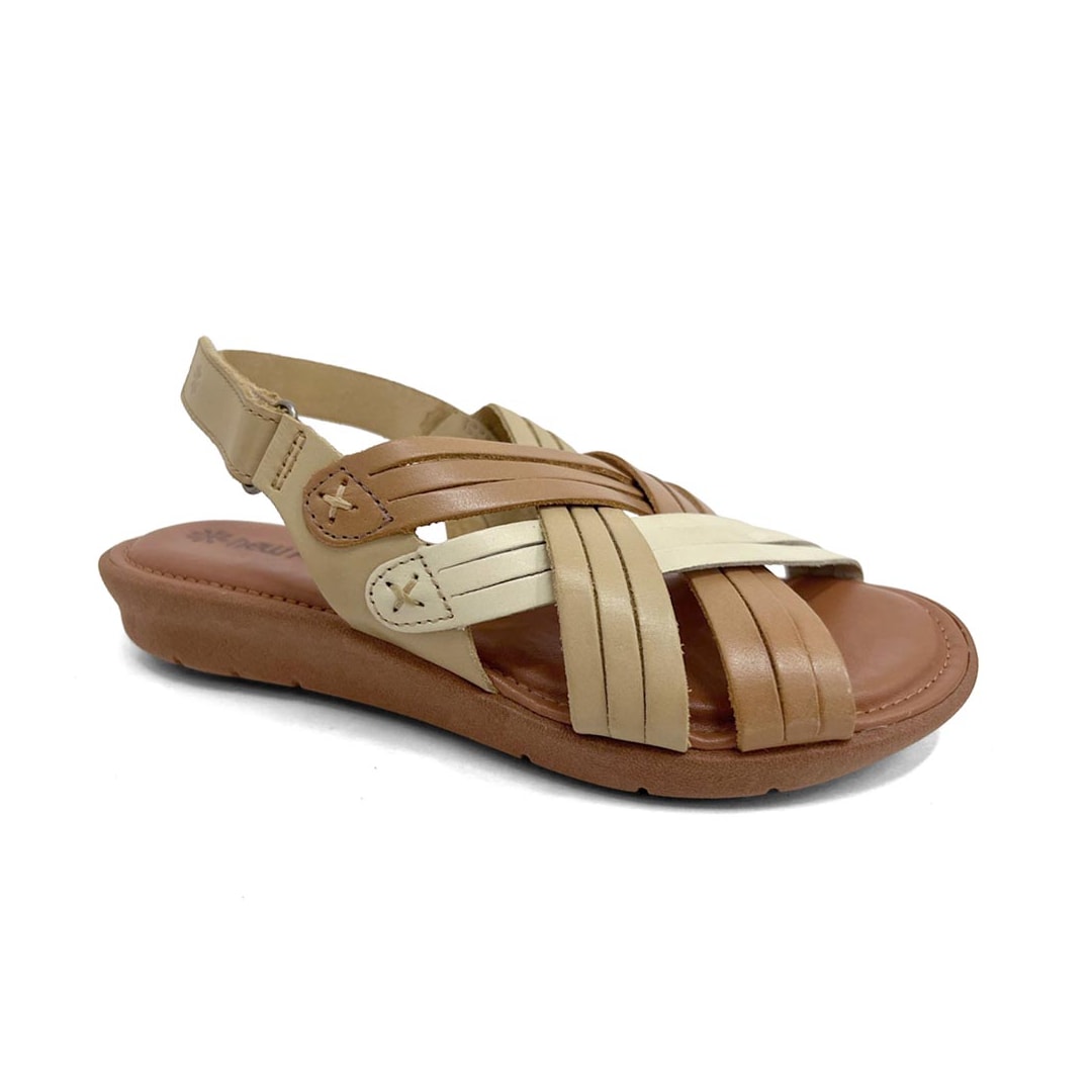 Sandália New Face Conforto De Couro 39508 Nuts Color