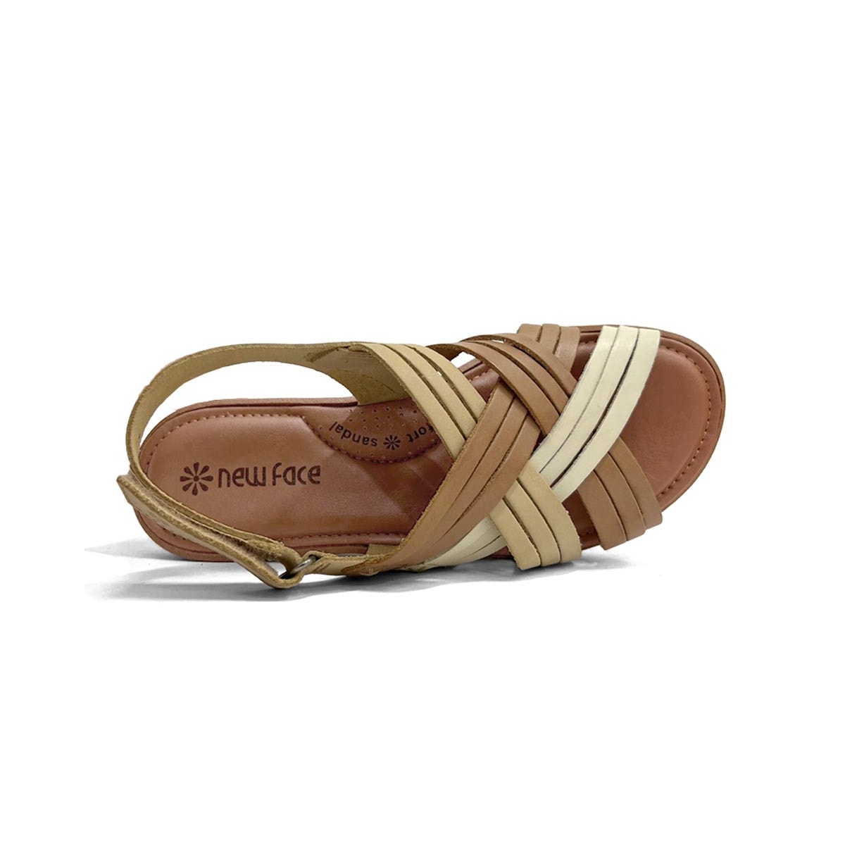 Sandália New Face Conforto De Couro 39508 Nuts Color Sandália New Face Conforto De Couro 39508 Nuts Color