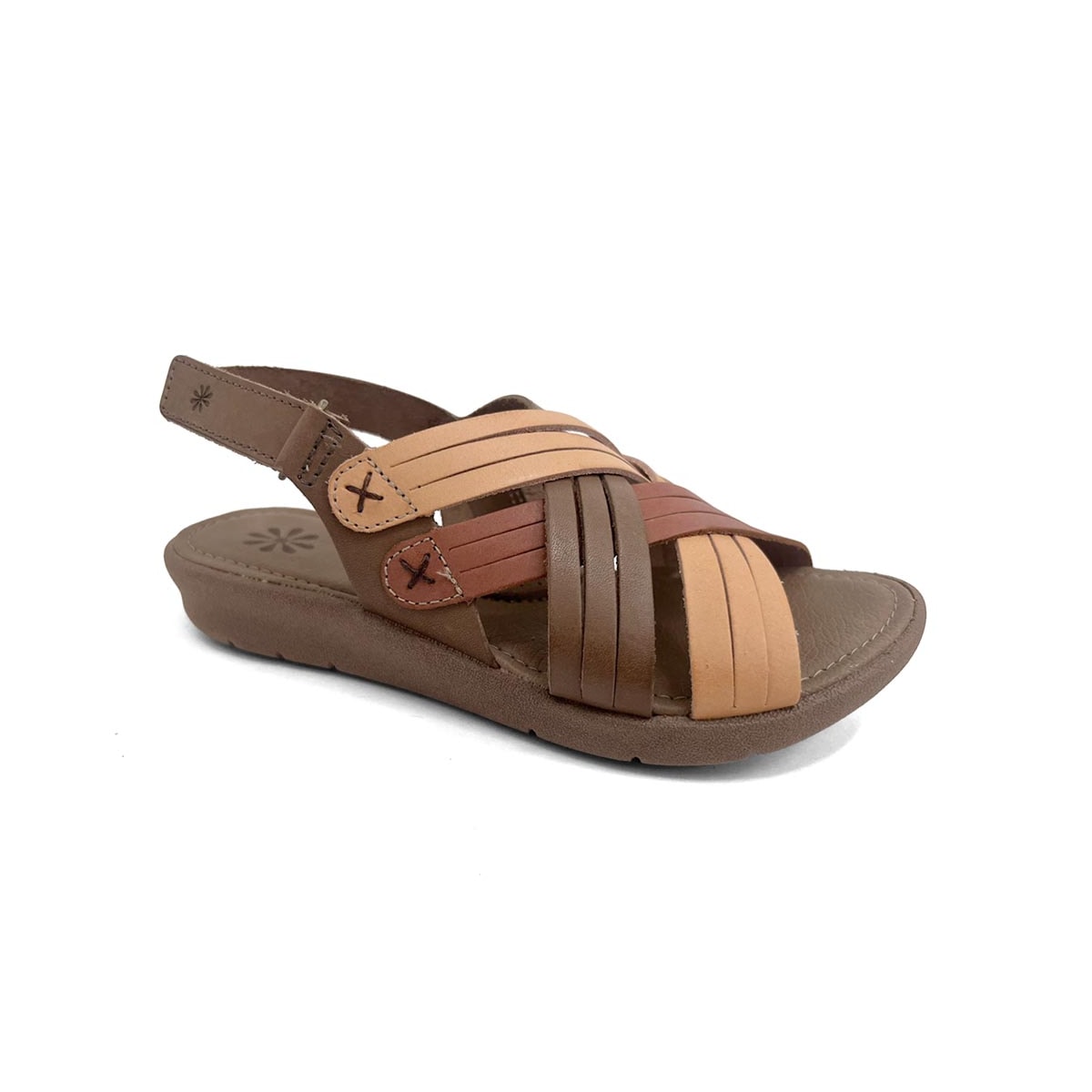 Sandália New Face Conforto De Couro 39508 Telha Mix Sandália New Face Conforto De Couro 39508 Telha Mix