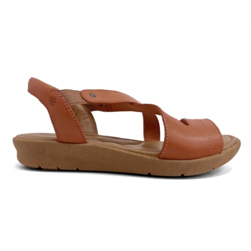 Detalhe - Sandália New Face Conforto De Couro 39551 Damasco