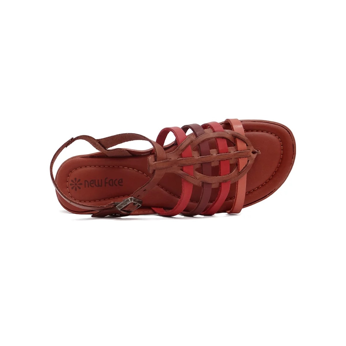 Sandália New Face Rasteira De Couro 37321 Telha New Color Mult Sandália New Face Rasteira De Couro 37321 Telha New Color Mult