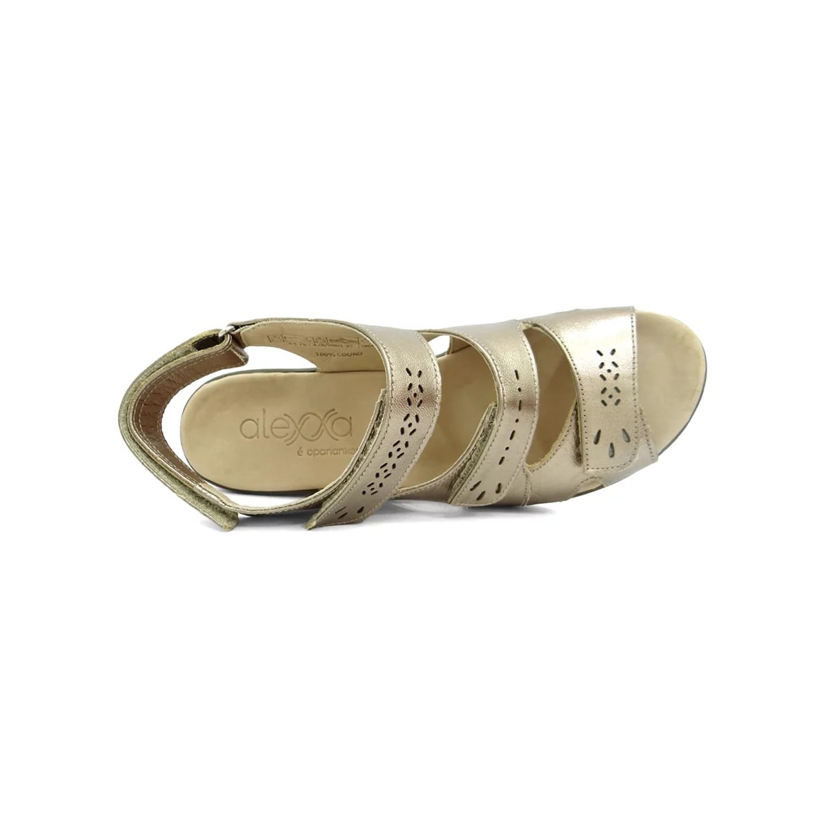 Sandália Opananken Anabela Anatômica 42601 Prata Velha Sandália Opananken Anabela Anatômica 42601 Prata Velha