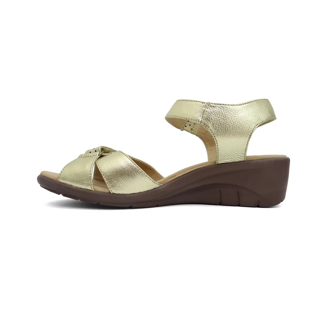 Sandália Opananken Anabela Anatômica 42613L1 Ouro Light Sandália Opananken Anabela Anatômica 42613L1 Ouro Light