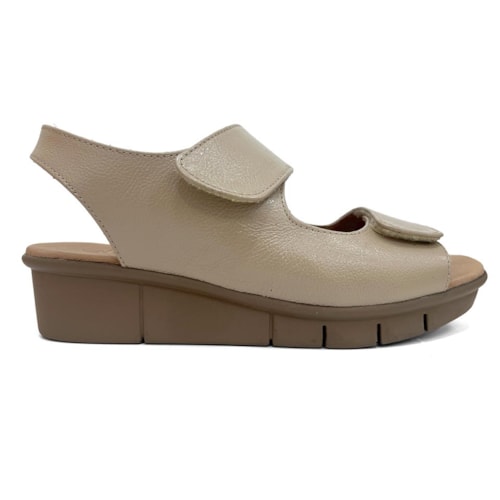 Detalhe - Sandália Opananken De Couro Anatômica 21818 Amendoa