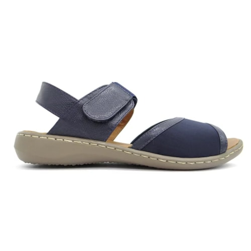 Detalhe - Sandália Opananken de Couro Anatômica 63605 Marinho