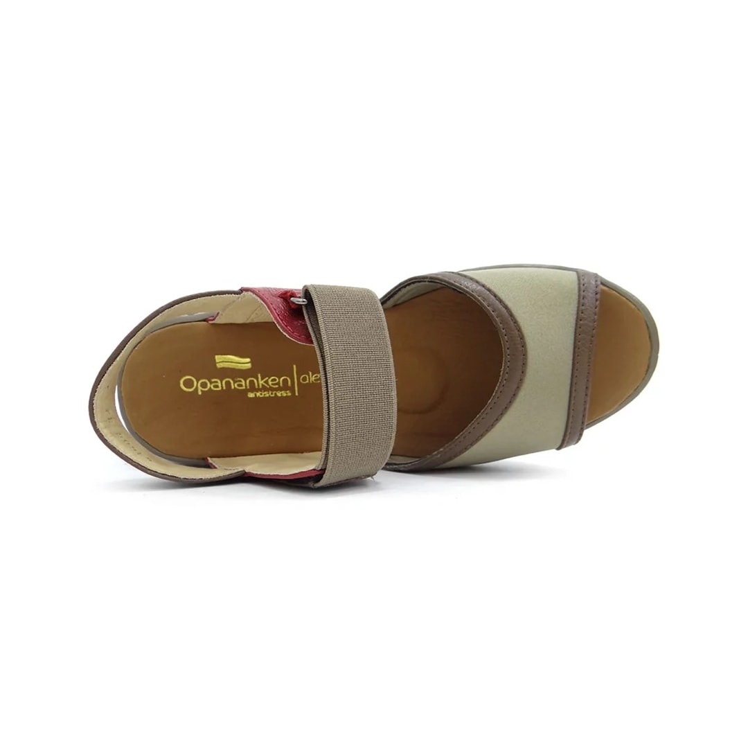 Sandália Opananken de Couro Anatômica 63605 Red/Capuccino