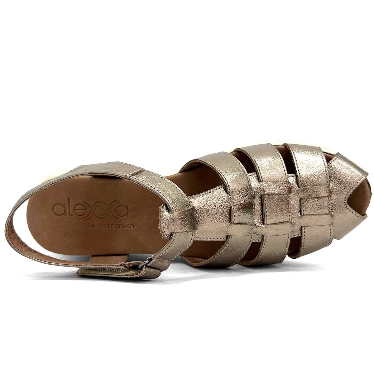 Sandália Opananken De Couro Anatomica 65123 Prata Velha Sandália Opananken De Couro Anatomica 65123 Prata Velha