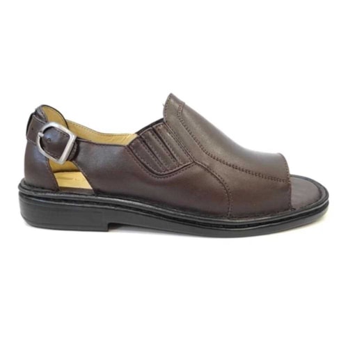 Detalhe - Sandália Opananken de Couro Anatômica 66904 Cafe