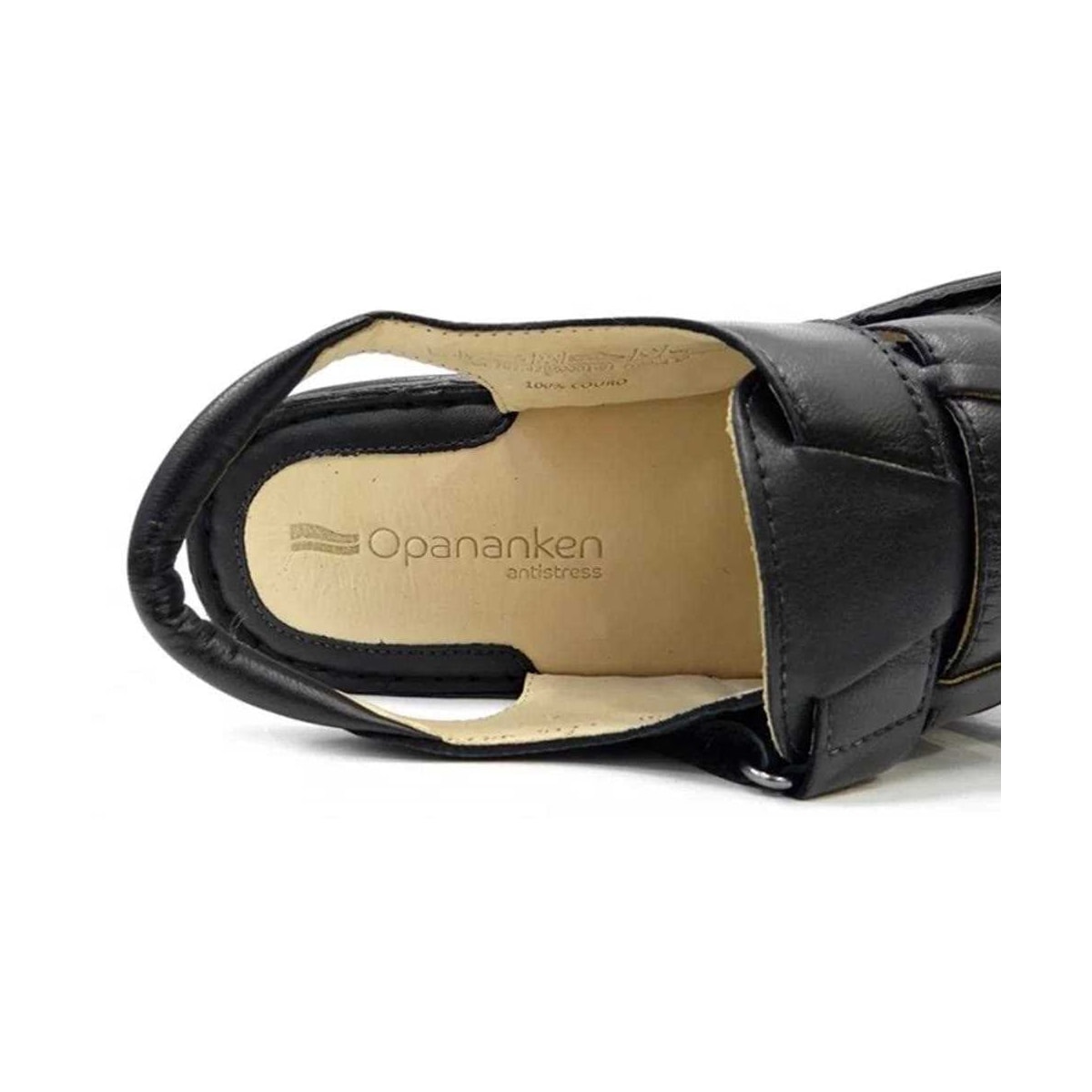 Sandália Opananken de Couro Anatômica 66907 Preto