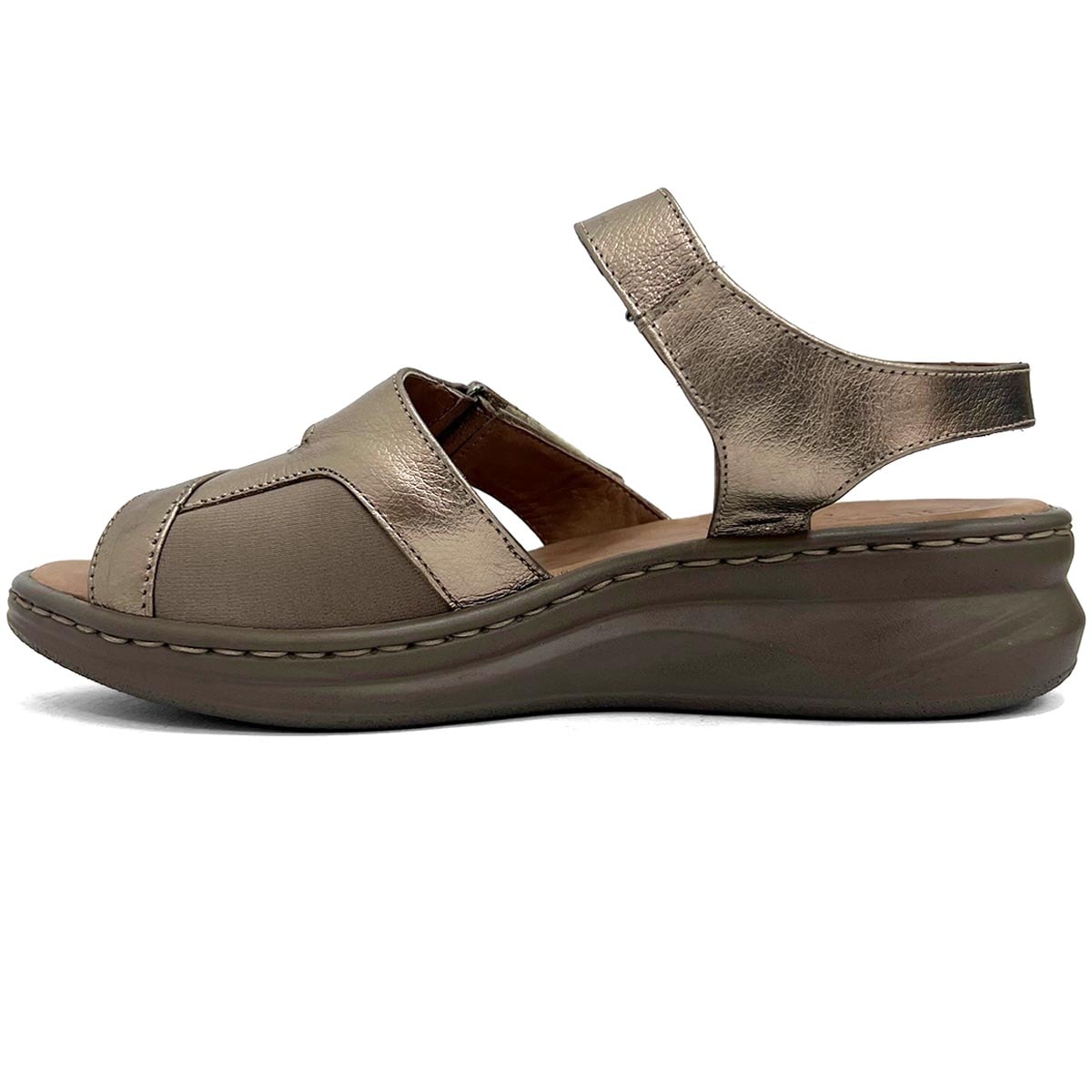 Sandália Opananken De Couro Anatomica 70307 Prata Velha Sandália Opananken De Couro Anatomica 70307 Prata Velha