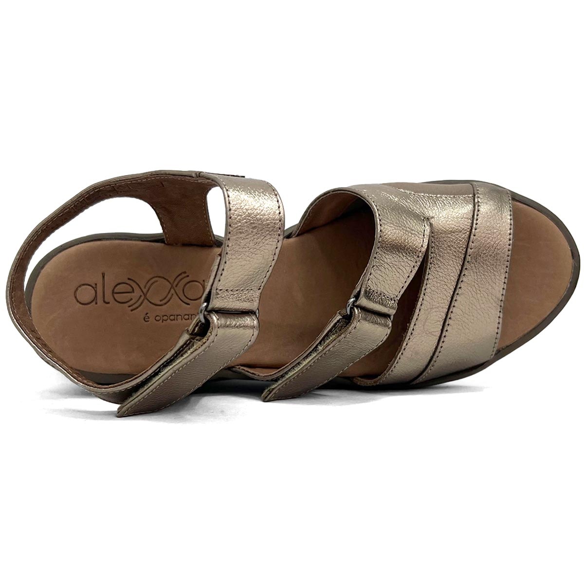 Sandália Opananken De Couro Anatomica 70307 Prata Velha Sandália Opananken De Couro Anatomica 70307 Prata Velha