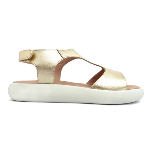 Detalhe - Sandália Opananken De Couro Anatômica 71201 Ouro Light