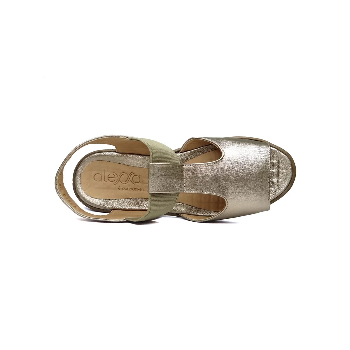 Sandália Opananken De Couro Anatômica 72816 Prata Velha Sandália Opananken De Couro Anatômica 72816 Prata Velha