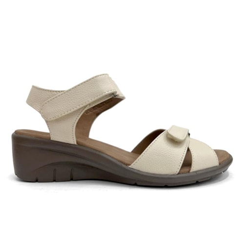 Detalhe - Sandália Opananken Feminina Couro Anatômica 42613 Off White