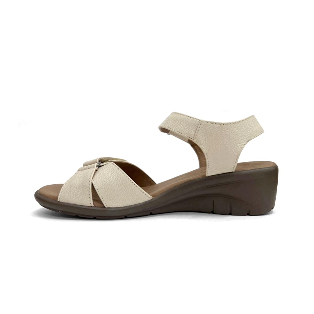 Sandália Opananken Feminina Couro Anatômica 42613 Off White