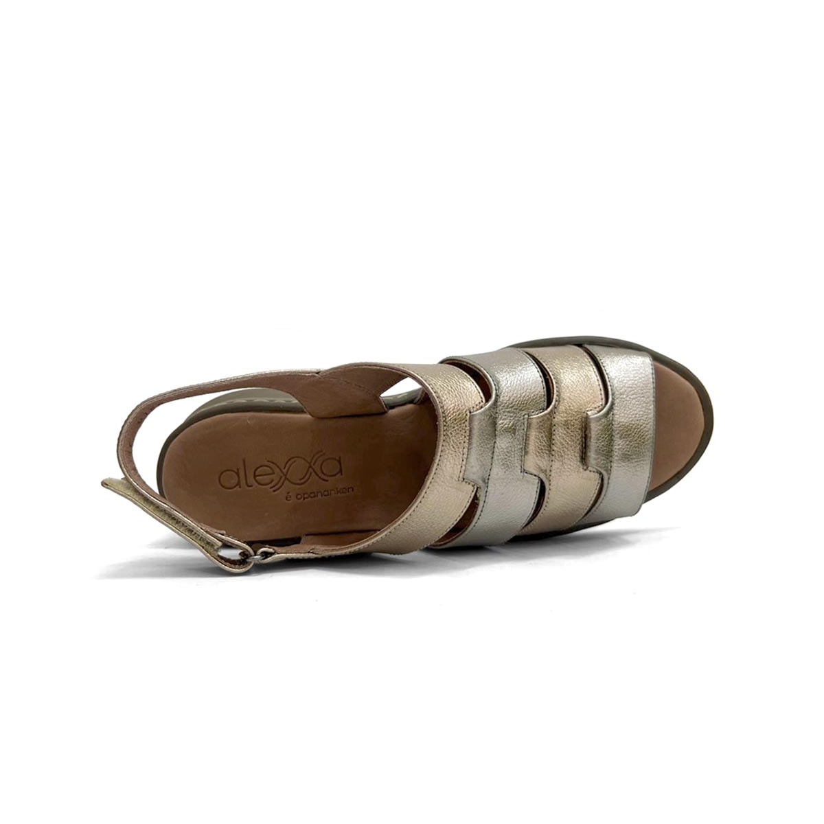 Sandália Opananken Feminina De Couro Anatômica 70308 Inox Sandália Opananken Feminina De Couro Anatômica 70308 Inox