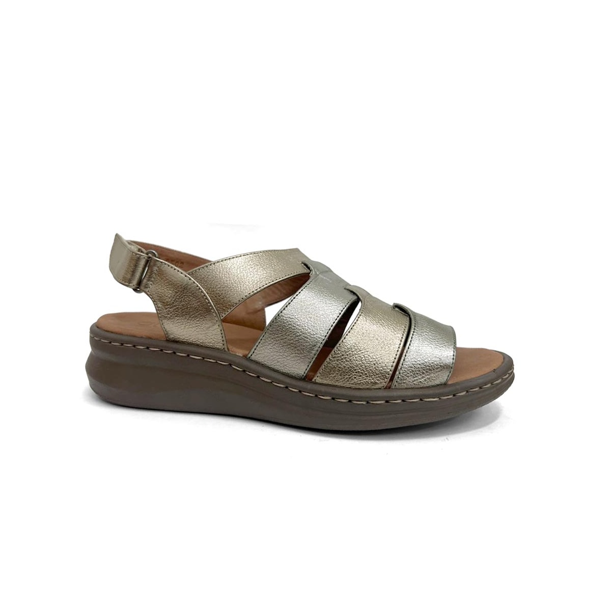 Sandália Opananken Feminina De Couro Anatômica 70308 Inox