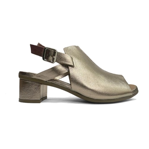 Detalhe - Sandalia Opananken Salto Grosso Anatomica 44425 Prata Velho