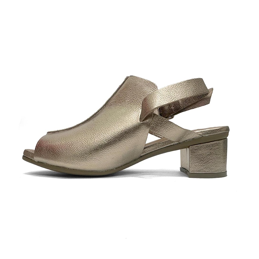 Sandalia Opananken Salto Grosso Anatomica 44425 Prata Velho